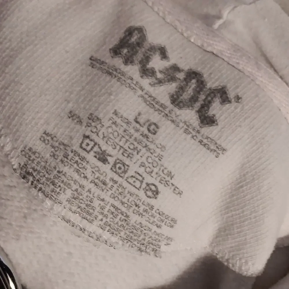AC/DC White Hoodie with Graphic Print